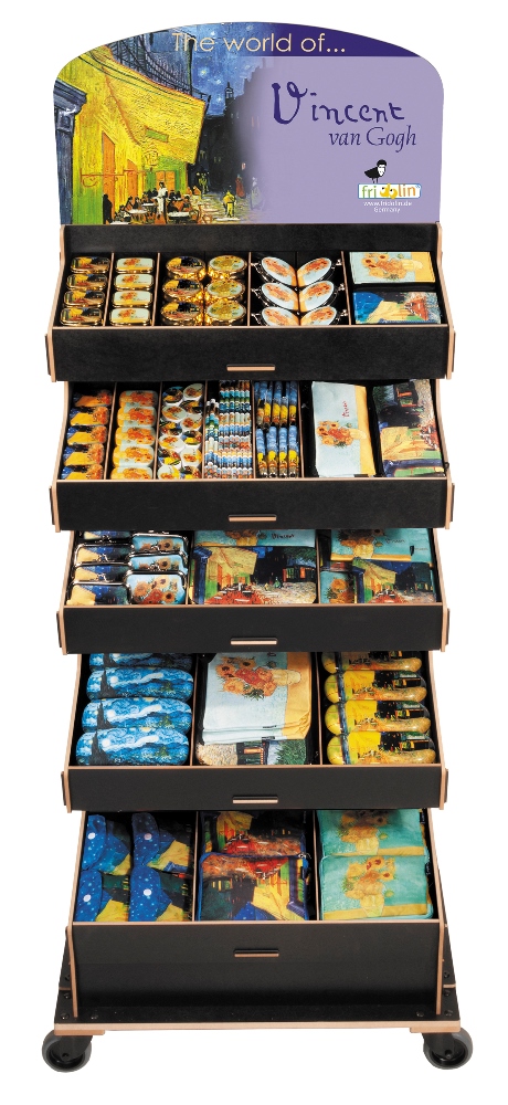 Golvdisplay med bästsäljande Vincent van Gogh-artiklar, TEMA-produkt