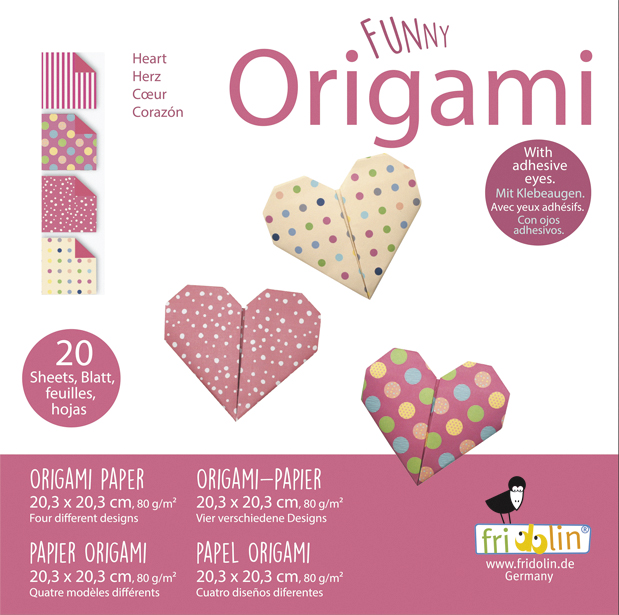 Funny Origami 20x20 cm, Hjerter, Sværhedsgrad: Easy
