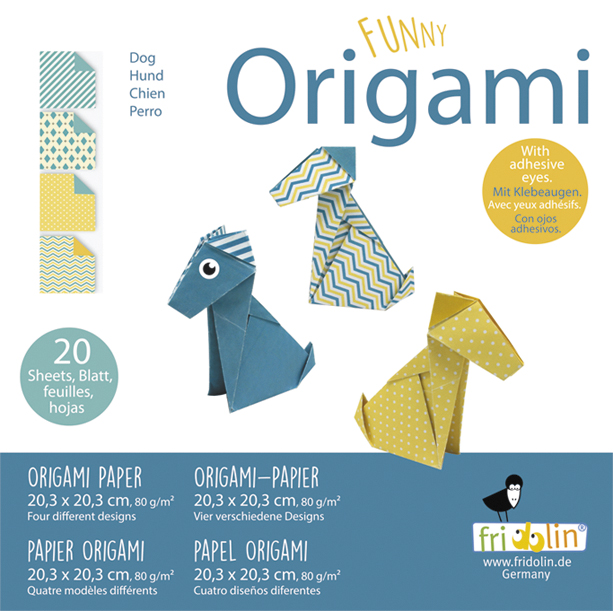 Funny Origami 20x20 cm, Hundar, Svårighetsgrad: Normal