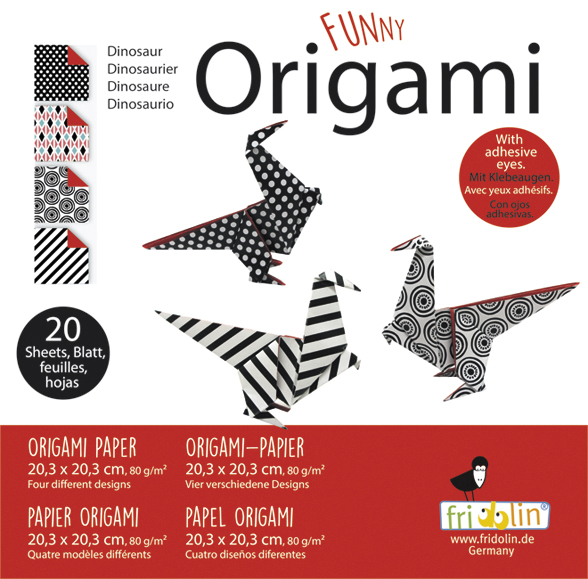 Funny Origami 20x20 cm, Dinosaurier, Svårighetsgrad: Normal