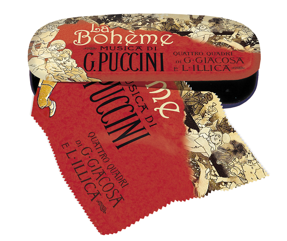 Brilleetui med pudseklud, Puccini, La Bohème TEMA-produkt