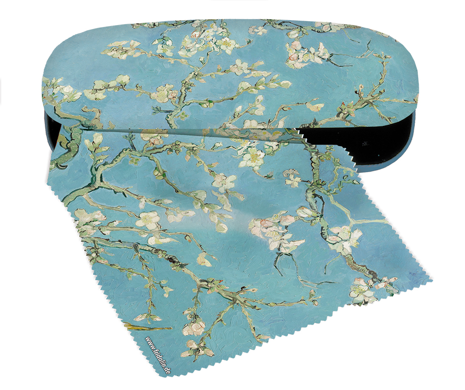 Brilleetui med pudseklud, Van Gogh, Mandelblomster, TEMA-produkt