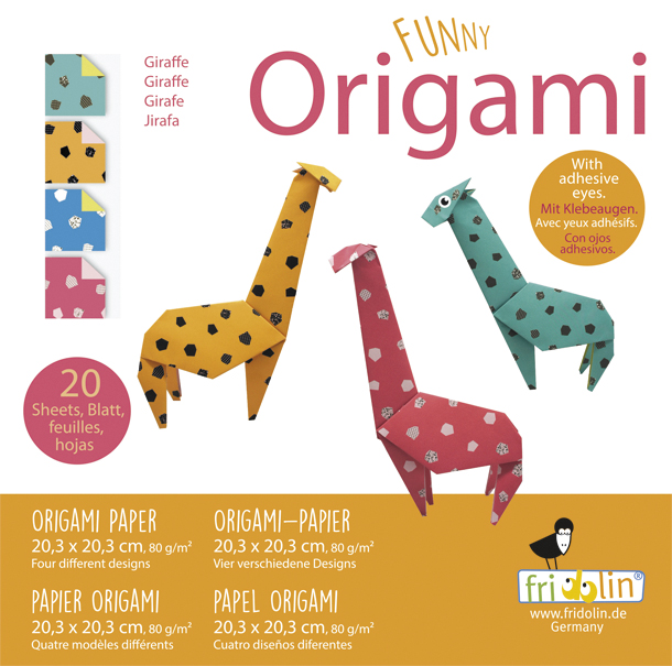 Funny Origami 20x20 cm, Giraffer, Svårighetsgrad: Normal