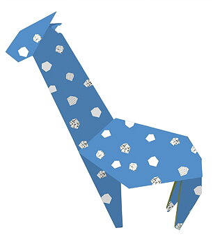 Funny Origami 20x20 cm, Giraffer, Svårighetsgrad: Normal