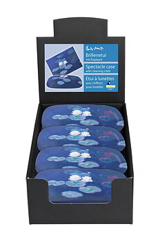 Brilleetuier med pudseklude, Claude Monet, Åkander, Borddisplay med 8 stk. TEMA-produkt