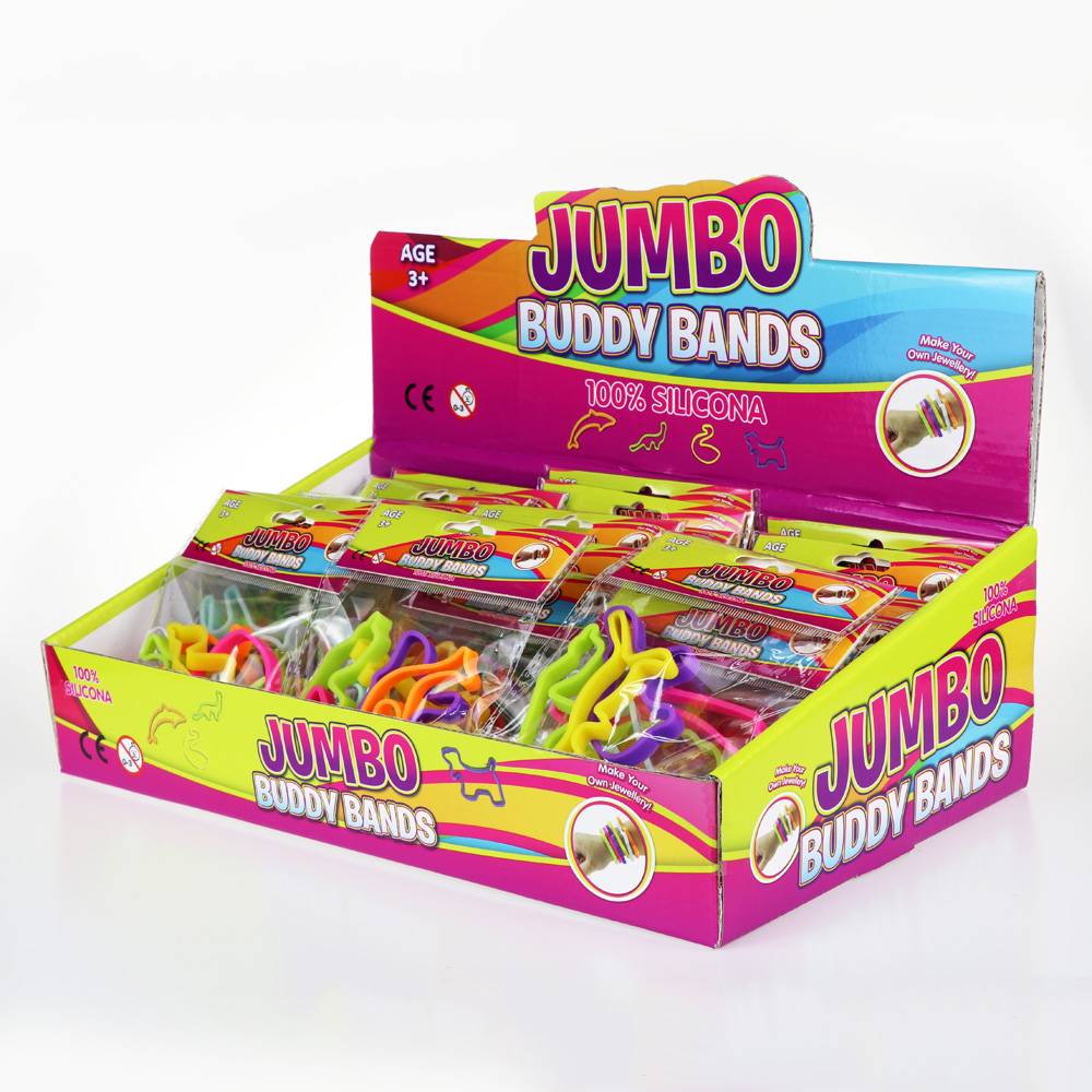 Jumbo Buddy bands, Bondgårdsdjur, Bordsdisplay med 36 påsar. - 3