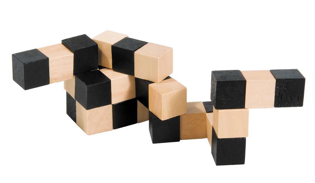 Orm-kuber, svarta/naturfärgade & röda/naturfärgade, Bordsdisplay med 20 st. - 3