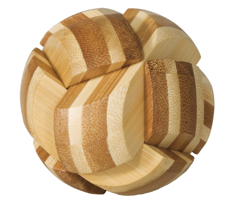 Bambu-3D-pussel, naturfärgat, Kula, Svårighetsgrad: 3/5
