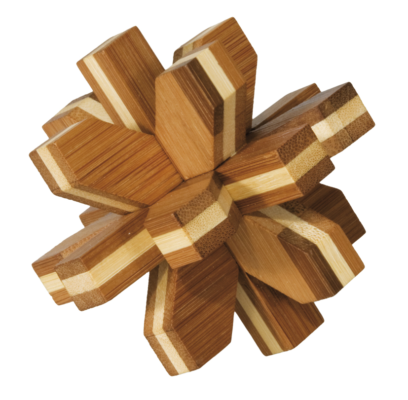 Bambu-3D-pussel, naturfärgat, Kristall, Svårighetsgrad: 4/5