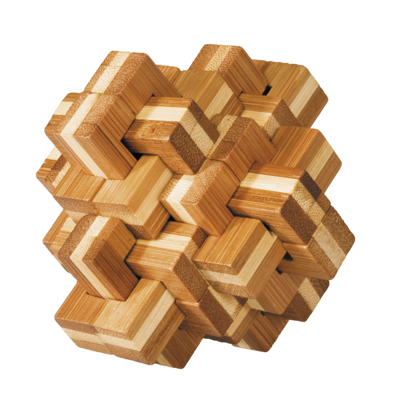 Bambu-3D-pussel, naturfärgat, Ananas, Svårighetsgrad: 4/5