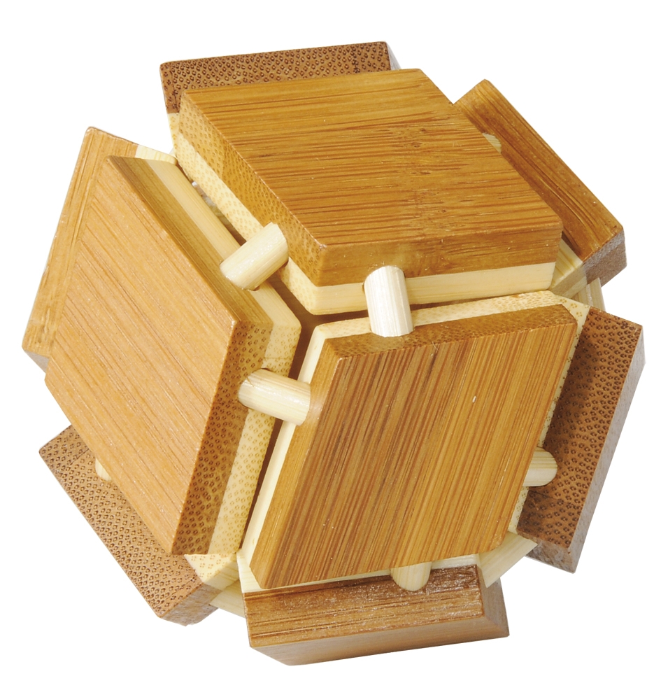 Bambu-3D-pussel, naturfärgat, Magisk box, Svårighetsgrad: 3/5