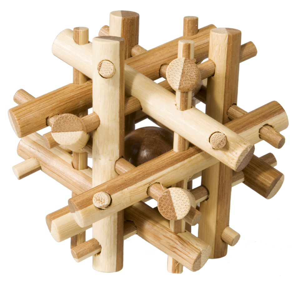Bambu-3D-pussel, naturfärgat, Magiska pinnar, Svårighetsgrad: 4/5