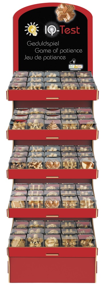 Bambus-3D-puslepsil, naturfarvede/farvede, Gulvdisplay med 180 stk.