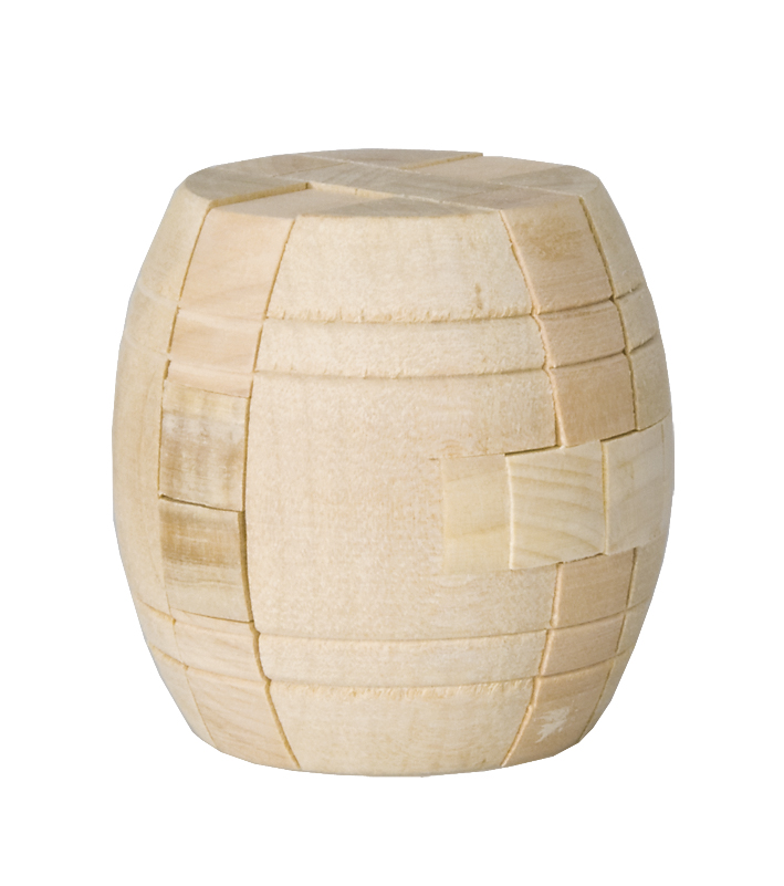 Trä-3D-pussel, Tunna, naturfärgat, Svårighetsgrad 4/5