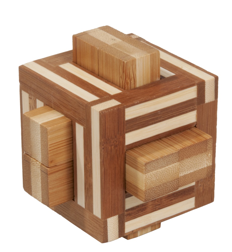 Bambu-3D-pussel, naturfärgat, Dubbelstavar, Svårighetsgrad: 5/5