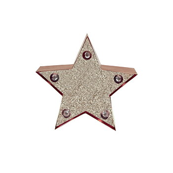 Mini Decorative Lights, Star with glitter