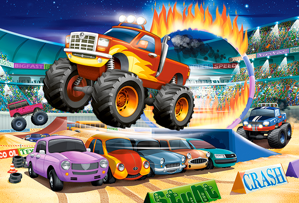 Jumping Monster Truck, 40-bitarspussel Maxi (B-040308)