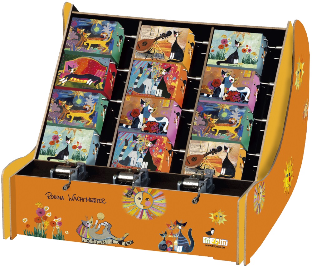 Speldosor, Art & Music Box-display, Rosina Wachtmeister, Bordsdisplay med 36 st. + 3 st. demo.