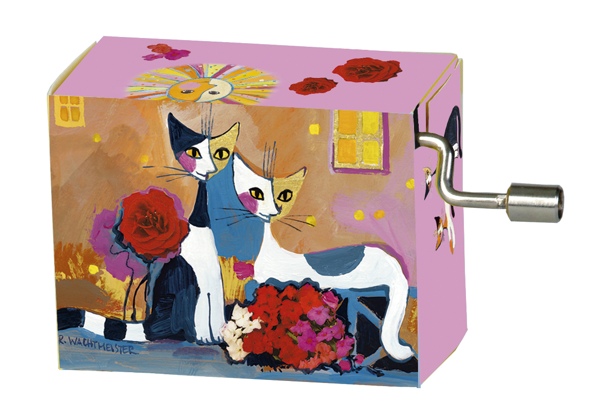 Speldosa, Happy Birthday/Två katter med blommor, Rosina Wachtmeister