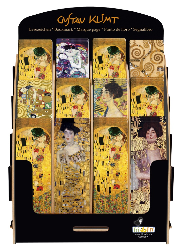 Bogmærker i pap, Gustav Klimt, Borddisplay, med 240 stk. TEMA-produkt