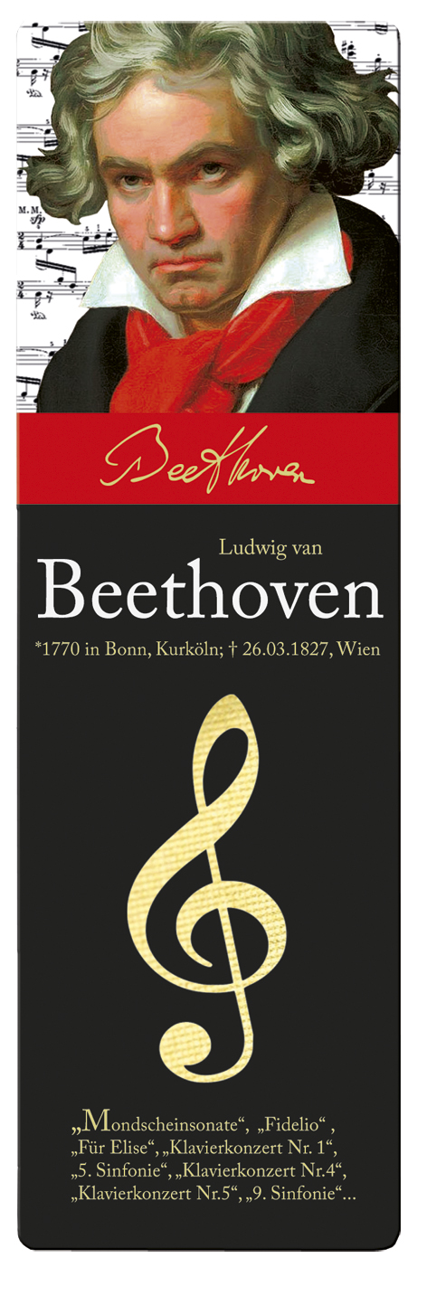 Bokmärke i papp, Beethoven, Kompositörer, TEMA-produkt