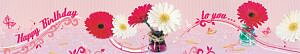 Panoramakort, Happy Birthday to you... (blommor) (ANL062)