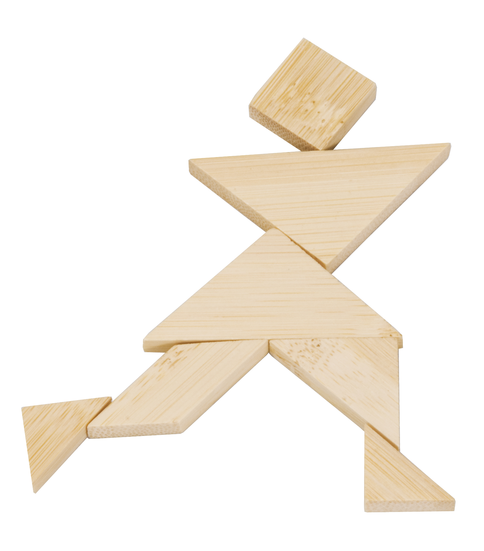 Bambu-3D-pussel i Metallask, grön, Tangram, Svårighetsgrad 2/5 - 2