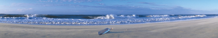 Panoramakort, Strand med flaska (NDS022)