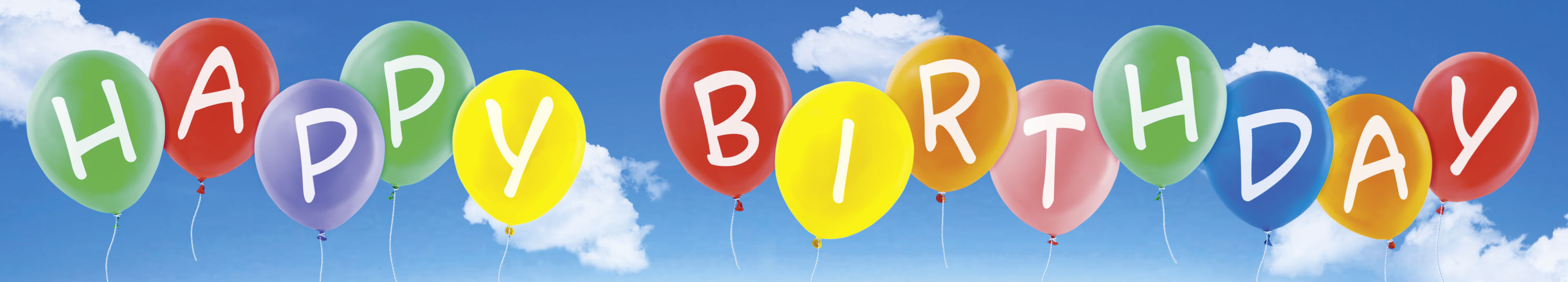 Panoramakort, Happy birthday - runda ballonger (5-51003)
