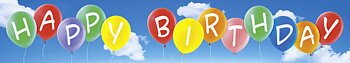 Panoramakort, Happy birthday - runda ballonger (5-51003)