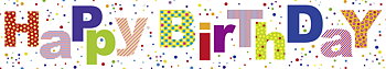 Panoramakort, Happy birthday - prickar (5-51005)