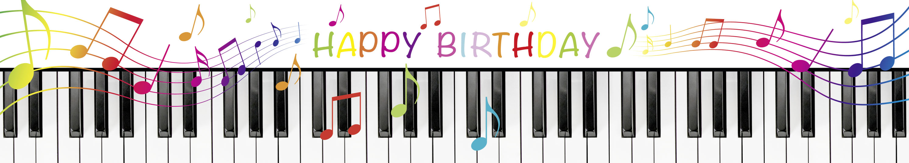 Panoramakort, Happy birthday-piano (5-51016)
