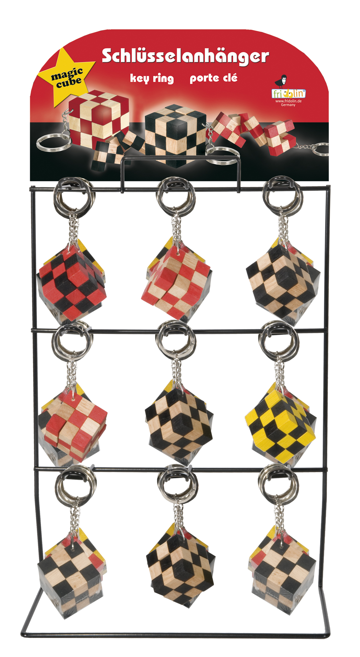 Nyckelrings-orm-kuber, Bordsdisplay med 36 st.