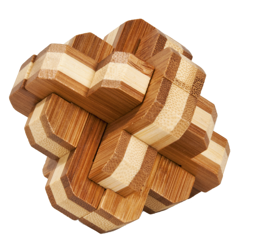 Bambu-3D-pussel, naturfärgat, Rund knut, Svårighetsgrad: 3/5
