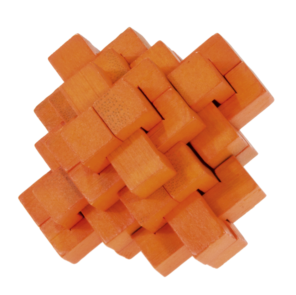 Bambus-3D-puslespil, farvet, Ananas, orange, Sværhedsgrad: 4/5