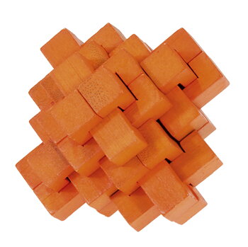 Bambus-3D-puslespil, farvet, Ananas, orange, Sværhedsgrad: 4/5