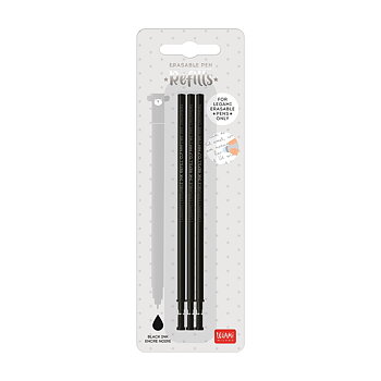 Refills för Erasable gel pens, 3 st., svarta