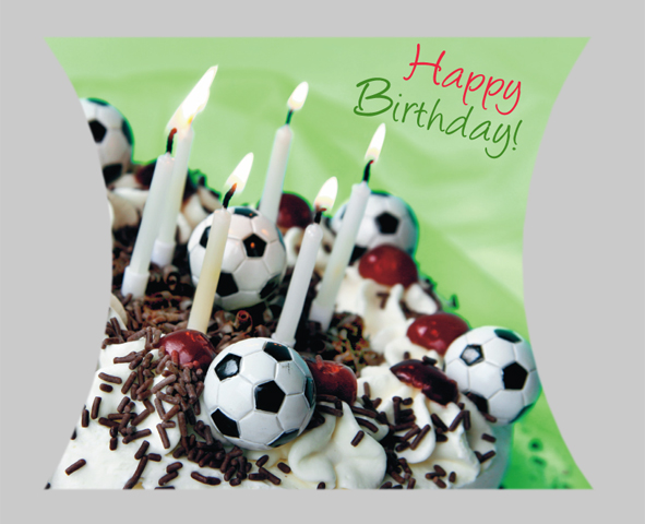 Gaveæske, Happy Birthday! (fodboldlagkage) (S-KS045)