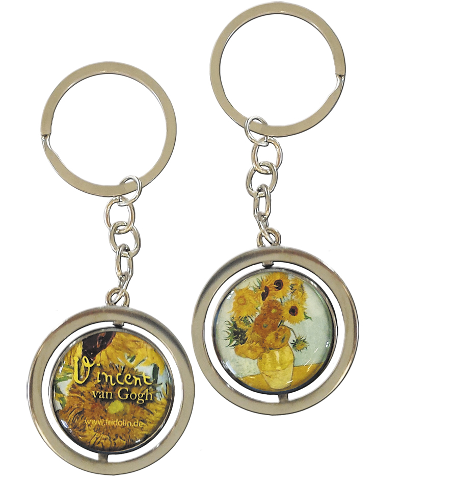 Nyckelring, Solrosor, Vincent Van Gogh, dubbelsidig, TEMA-produkt