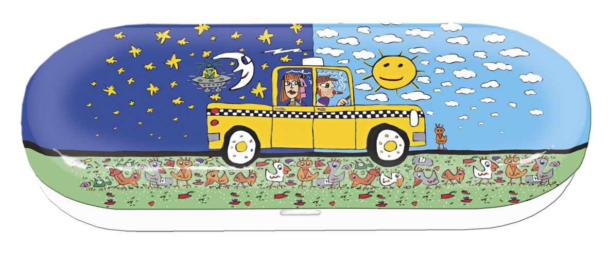 Glasögonetui, Taxi and some pigeons, James Rizzi, TEMA-produkt
