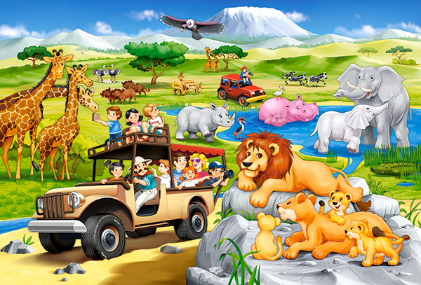 Safari Adventure, 40-bitarspussel Maxi (B-040322)