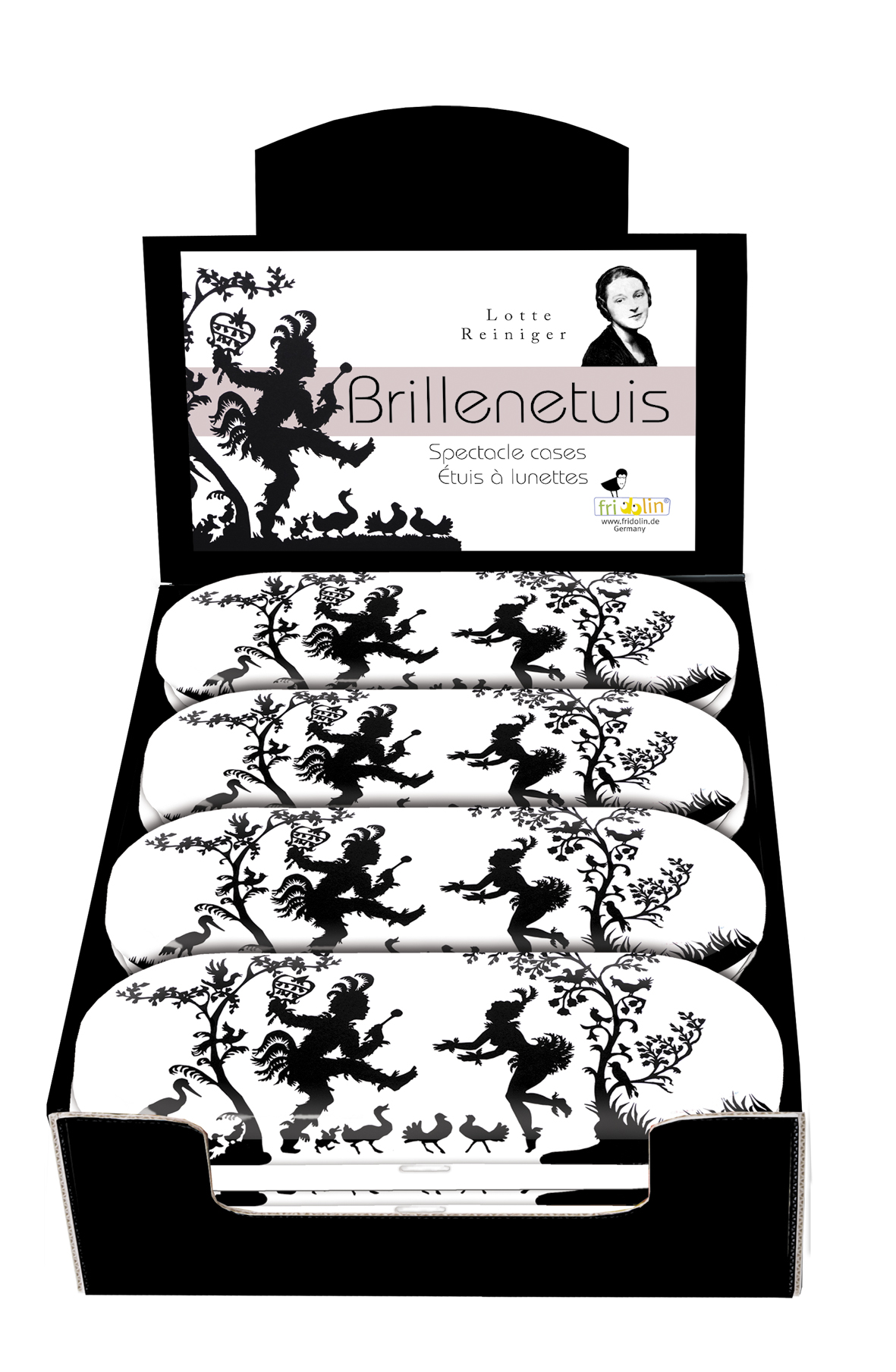 Brilleetuier, Lotte Reiniger, Borddisplay med 12 stk.