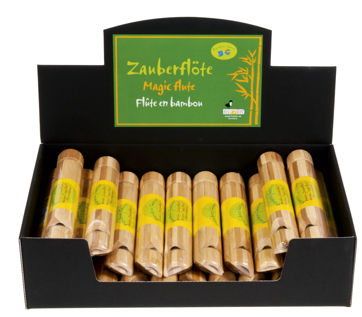 Magic flutes av bambus, Borddisplay med 24 stk.