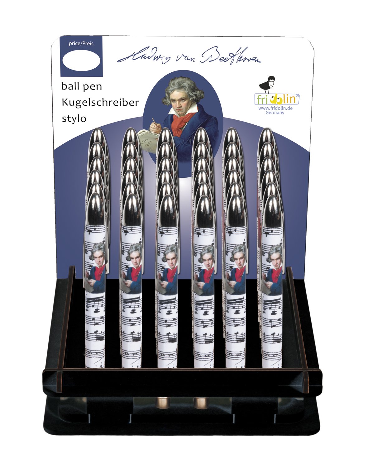 Kuglepenne af plast, Beethoven, Borddisplay med 36 stk. TEMA-produkt