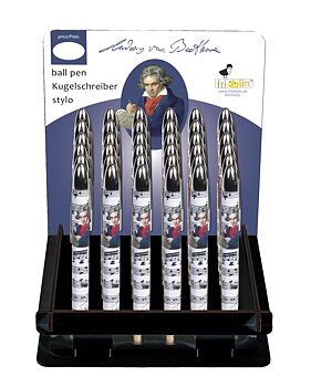 Kulspetspennor av plast, Beethoven, Bordsdisplay med 36 st., TEMA-produkt