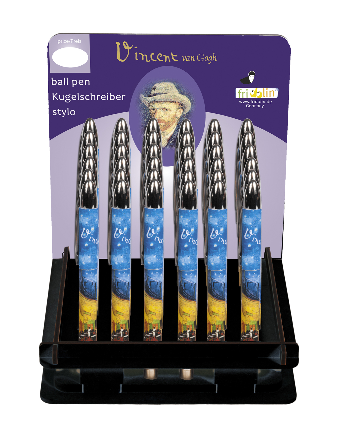 Kuglepenne af plast, Vincent van Gogh, Borddisplay med 36 stk. TEMA-produkt