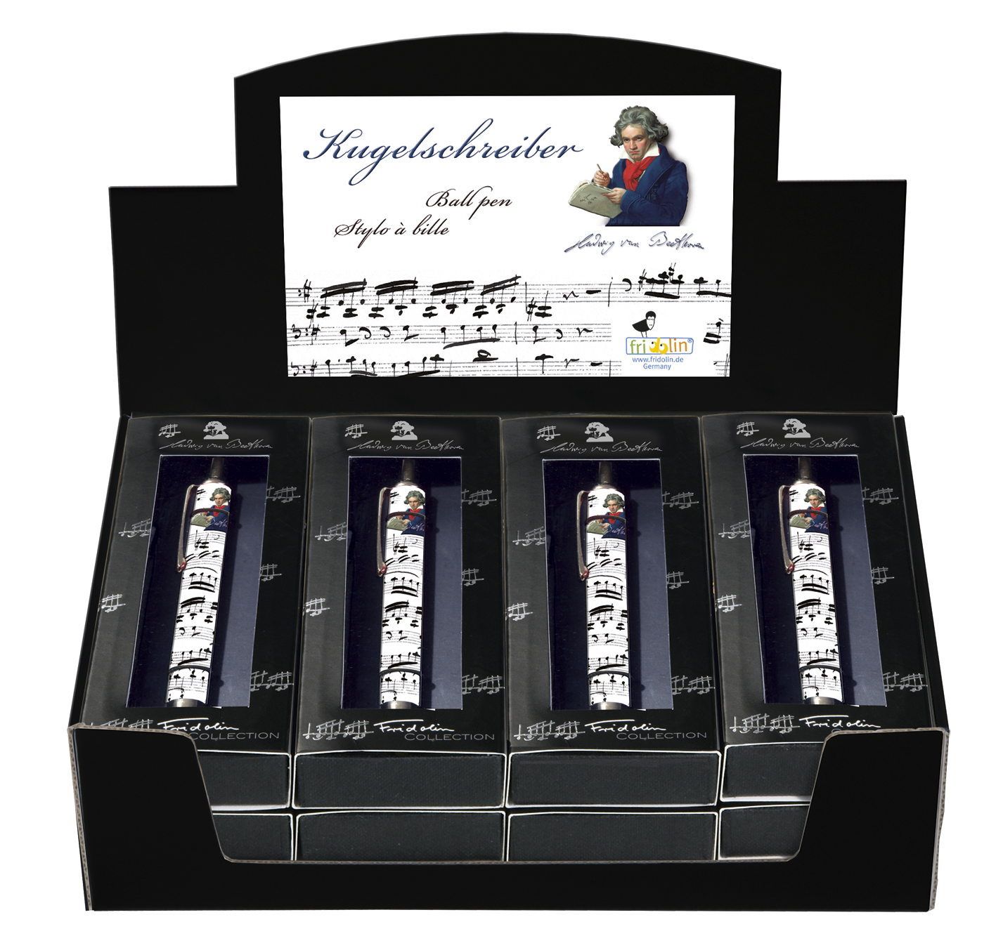Kuglepenne, Beethoven, Borddisplay med 12 stk. TEMA-produkt