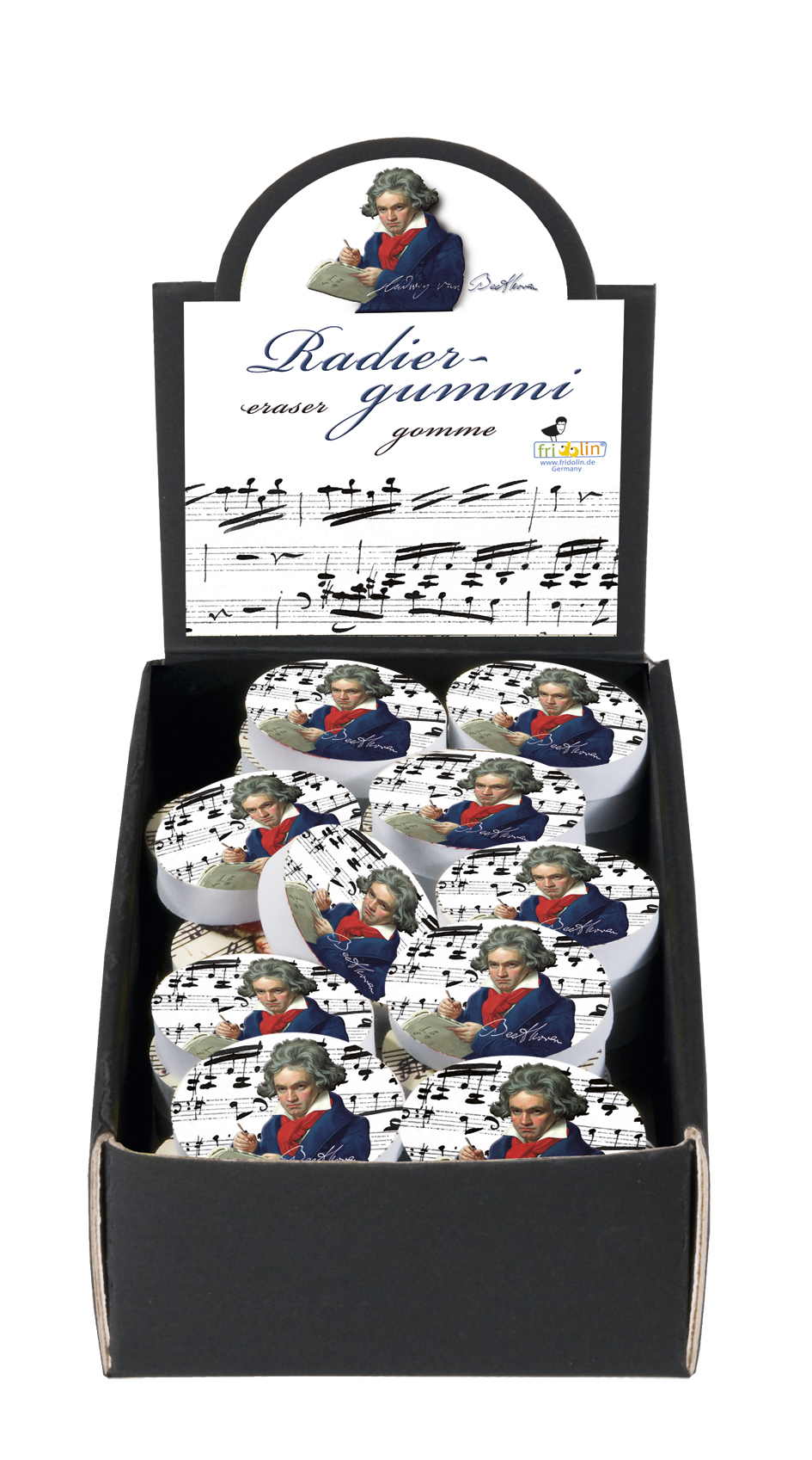 Suddgummin, Beethoven, Bordsdisplay med 60 st., TEMA-produkt