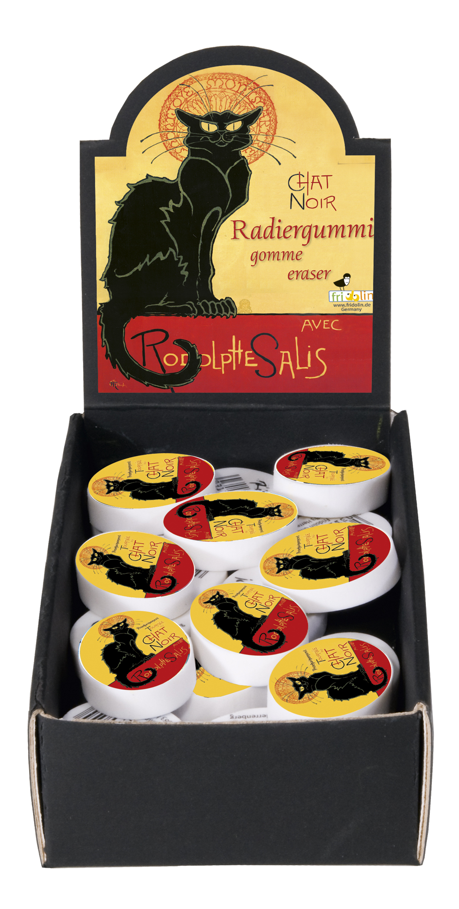 Suddgummin, Chat Noir, Steinlen, Bordsdisplay med 60 st., TEMA-produkt