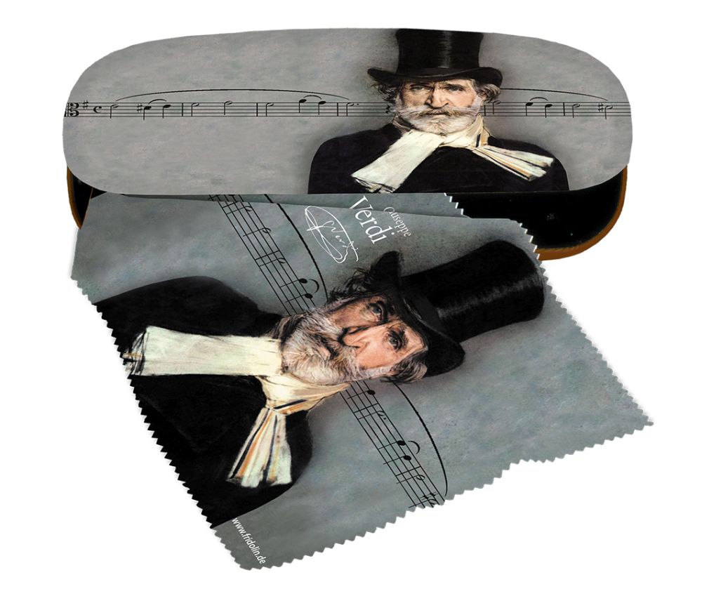 Brilleetui med pudseklud, Giuseppe Verdi, TEMA-produkt